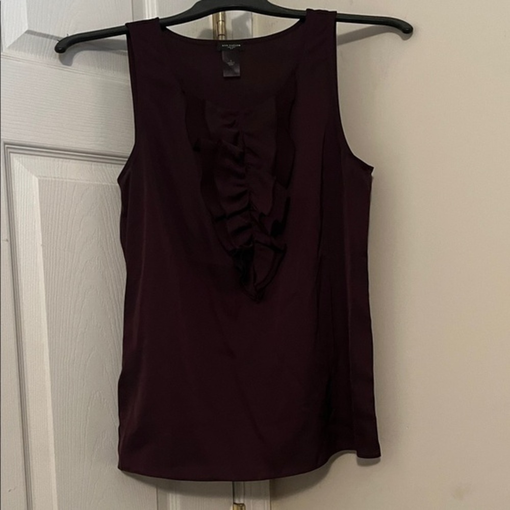 Ann Taylor Sleeveless Blouse in Rich Burgundy